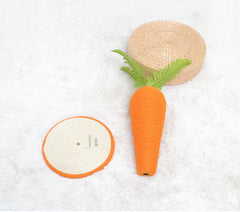 Scratching post in a carrot design