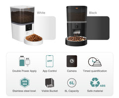 Smart food feeder with camera and adjustable ability for animals