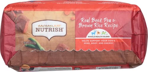 Rachael Ray Nutrish Premium Natural Dry Dog Food with Added Vitamins, Minerals & Taurine, Real Beef, Pea, & Brown Rice Recipe, 6 Pounds (Packaging May Vary)