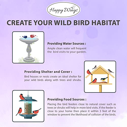 Happy Wings Finch Blend Bird Food, Mix of Sunflower Hearts/Kernels and Nyjer Seed Wild Bird Food-13 Ounce | Prefilled Sock | No Grow Seed I Bird Seeds for Wild Birds