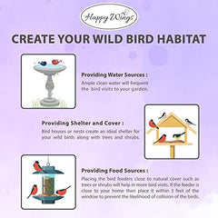 Happy Wings Finch Blend Bird Food, Mix of Sunflower Hearts/Kernels and Nyjer Seed Wild Bird Food-13 Ounce | Prefilled Sock | No Grow Seed I Bird Seeds for Wild Birds