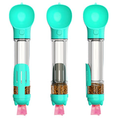 Cat Dog Water Bottle Food Feeder Poop Dispenser 3 In 1