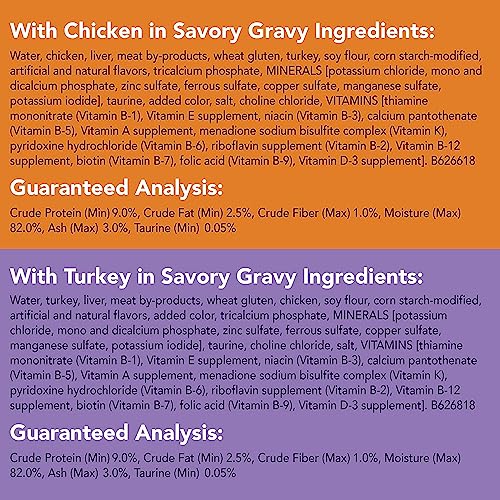 Purina Friskies Gravy Wet Cat Food Variety Pack, Extra Gravy Chunky - (Pack of 24) 5.5 oz. Cans