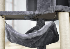 Newest Cat Tree with Cat Condo and Big Hammock, Grey
