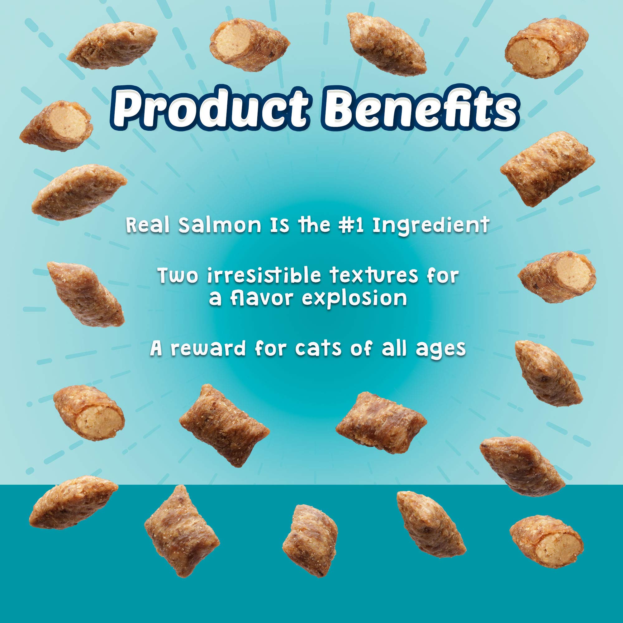 Blue Buffalo Bursts Crunchy & Creamy Cat Treats, Great for Training, Savory Seafood, 5-oz. Bag