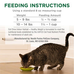 Purina Cat Chow Indoor Dry Cat Food, Hairball + Healthy Weight - (Pack of 4) 3.15 lb. Bags