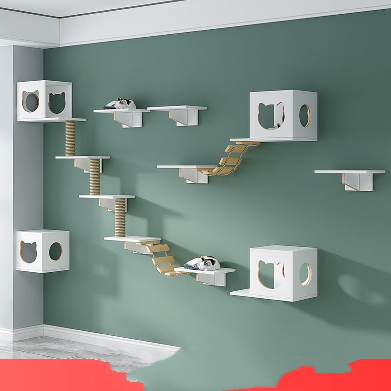Wall-hung cat house