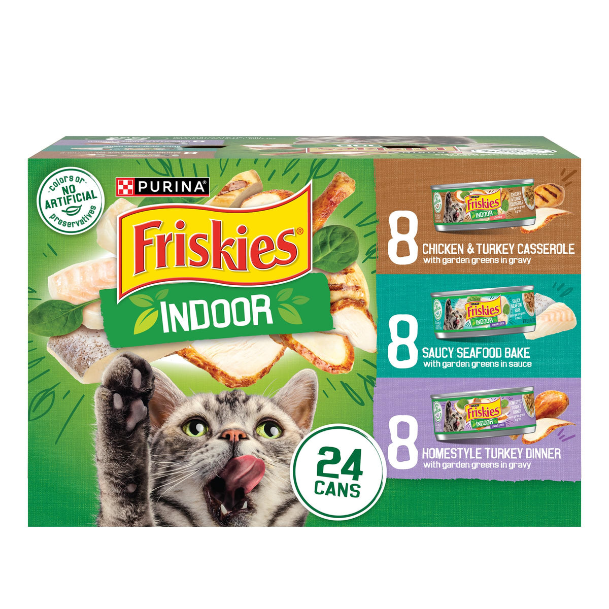 Purina Friskies Indoor Wet Cat Food Variety Pack, Indoor - (Pack of 24) 5.5 oz. Cans