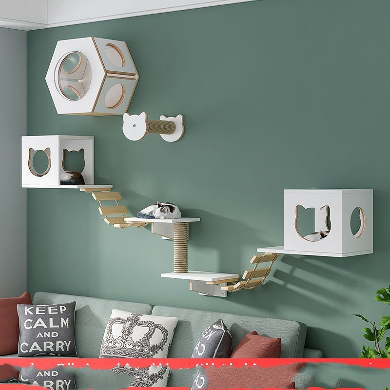Wall-hung cat house