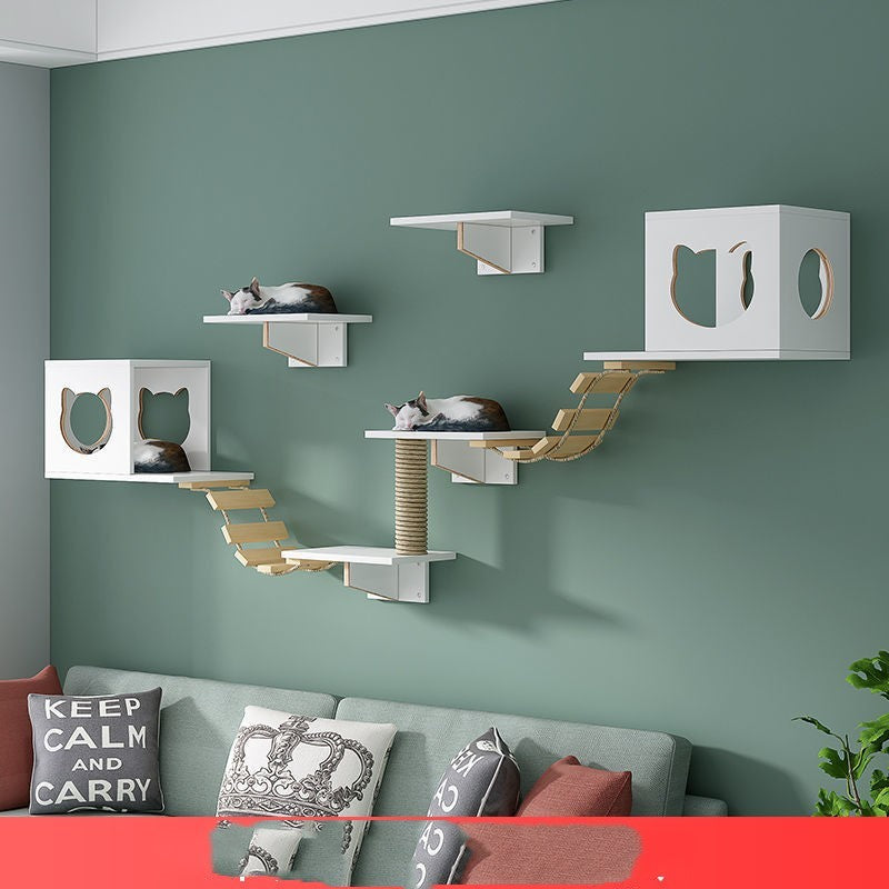 Wall-hung cat house