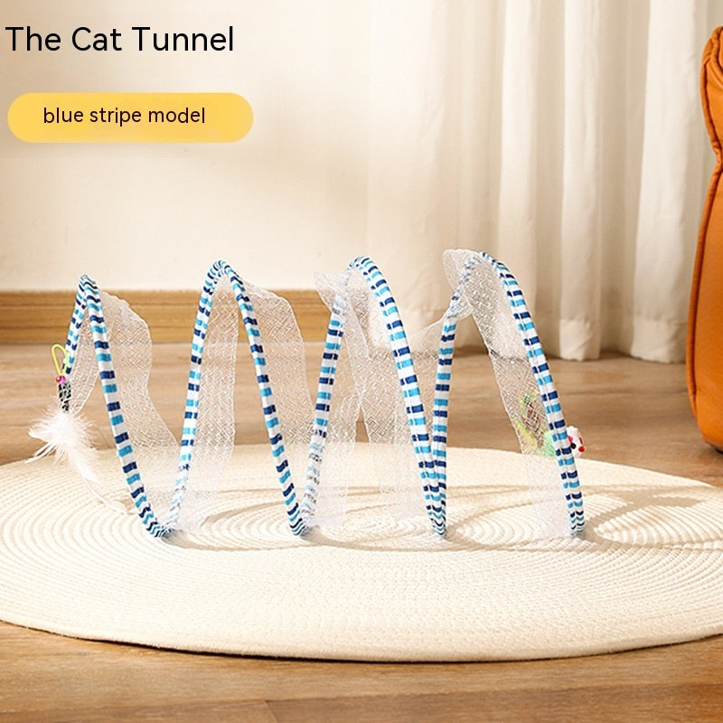 Elastic collapsible cat tunnel