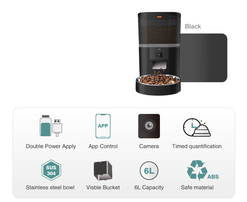 Smart food feeder with camera and adjustable ability for animals